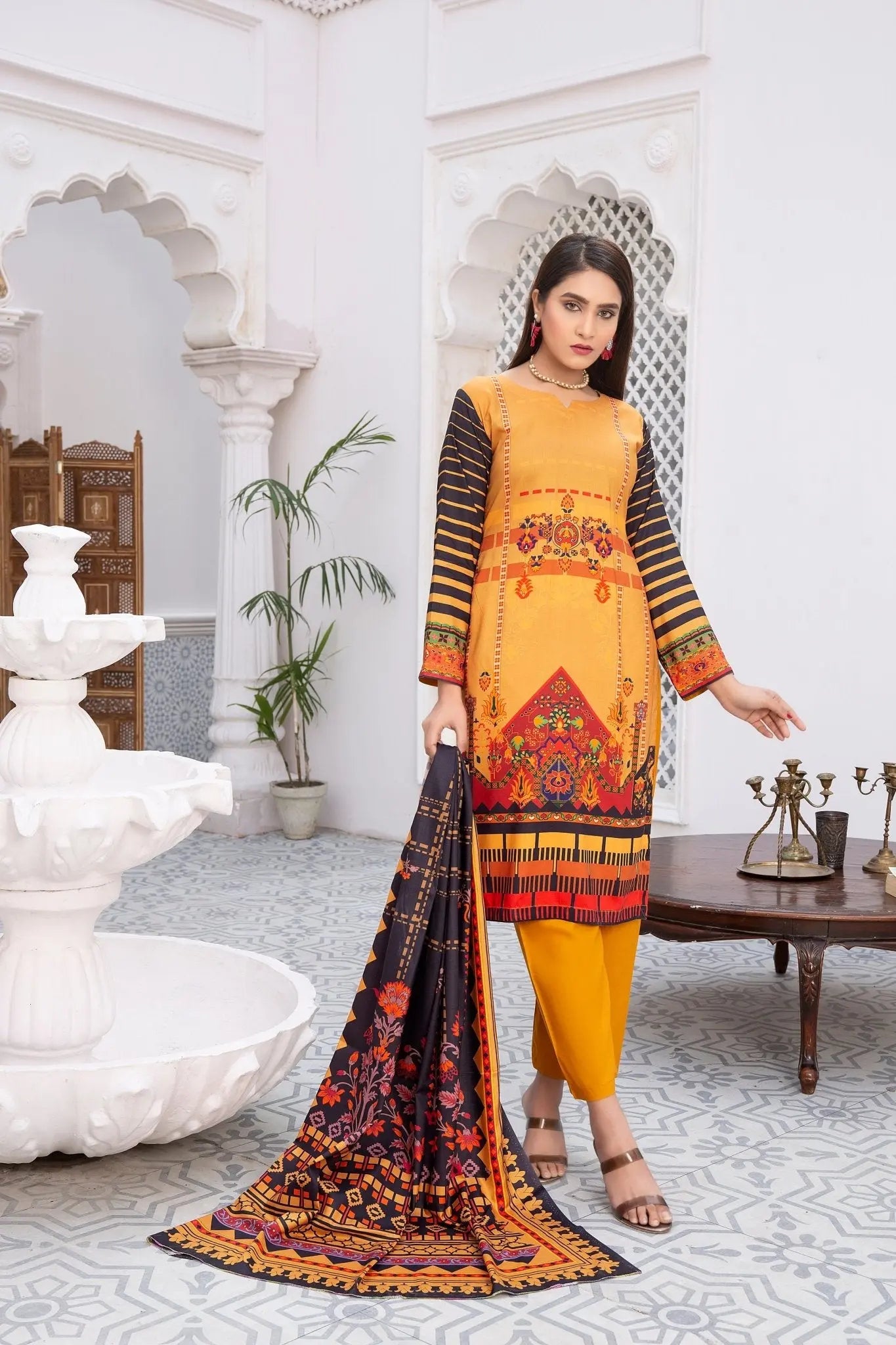 IshDeena Pakistani Linen Salwar Kameez Indian Dresses for Women Ready to Wear 3 Pieces - IshDeena