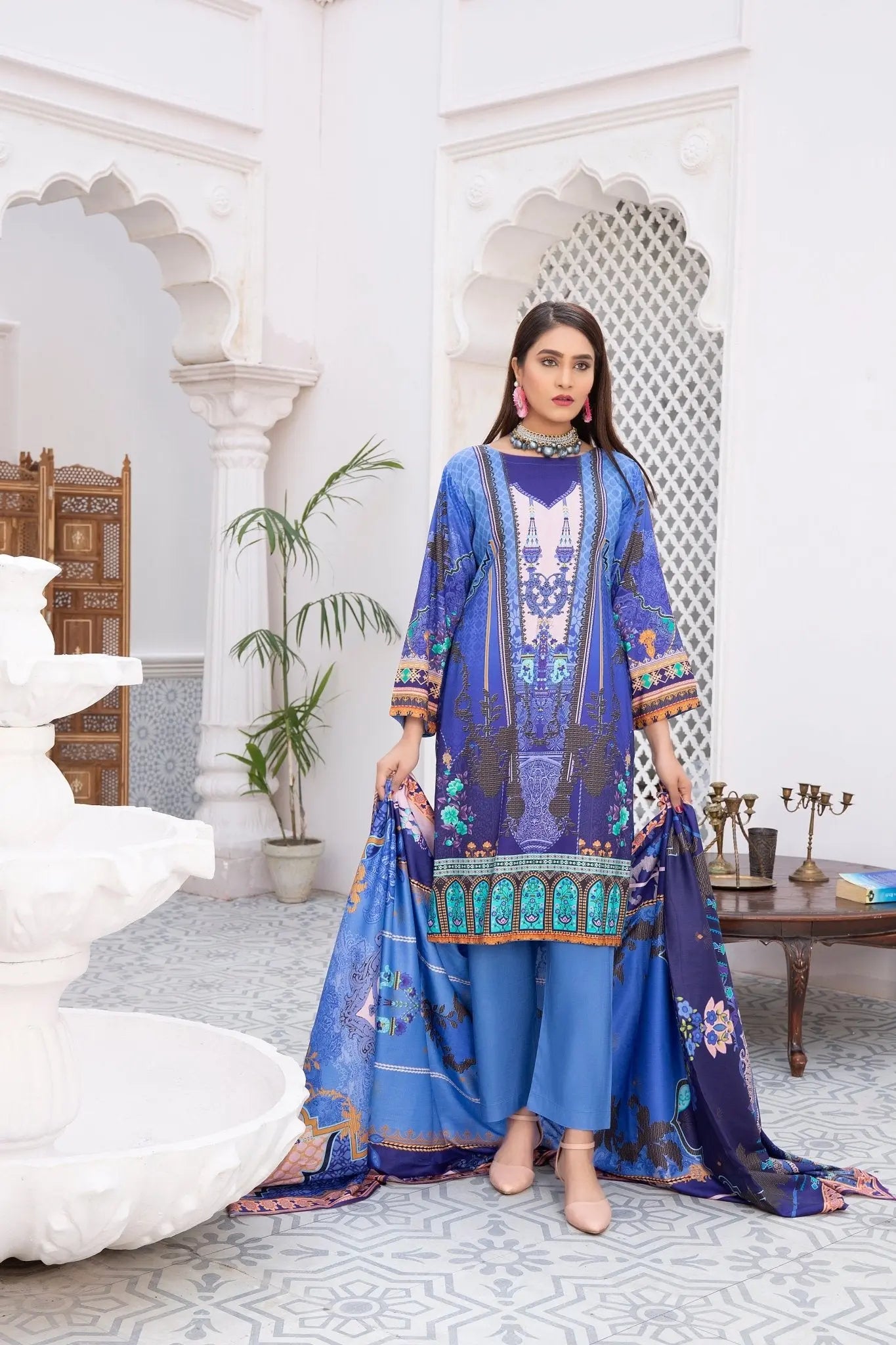 IshDeena Pakistani Linen Salwar Kameez Indian Dresses for Women Ready to Wear 3 Pieces - IshDeena