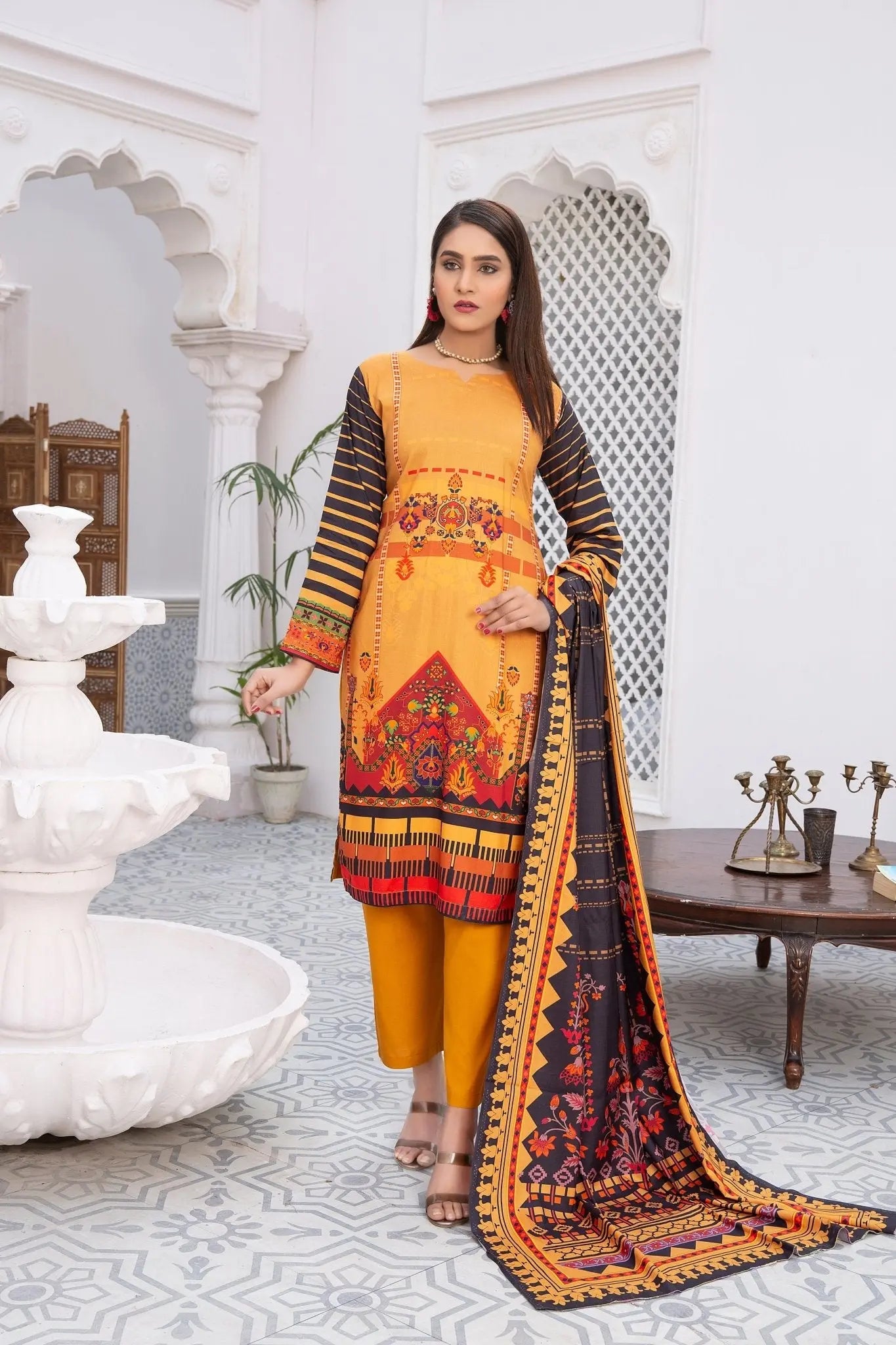 IshDeena Pakistani Linen Salwar Kameez Indian Dresses for Women Ready to Wear 3 Pieces - IshDeena