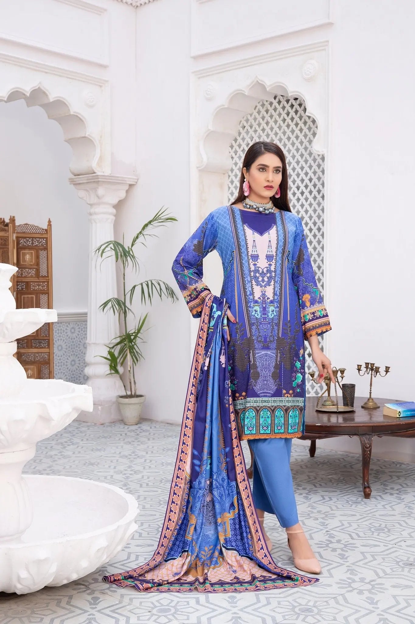 IshDeena Pakistani Linen Salwar Kameez Indian Dresses for Women Ready to Wear 3 Pieces - IshDeena