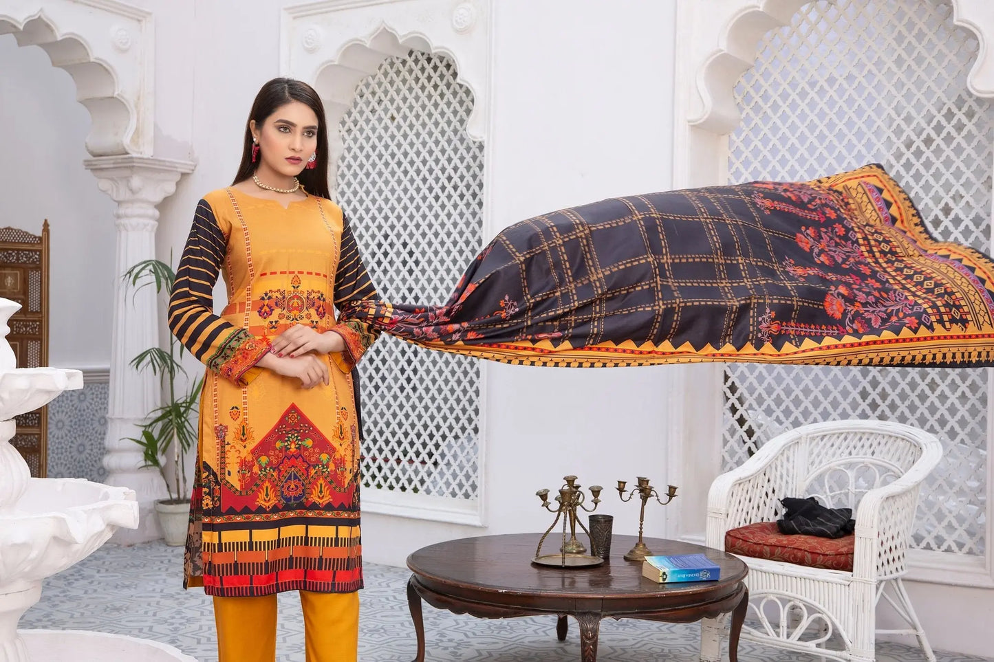 IshDeena Pakistani Linen Salwar Kameez Indian Dresses for Women Ready to Wear 3 Pieces - IshDeena