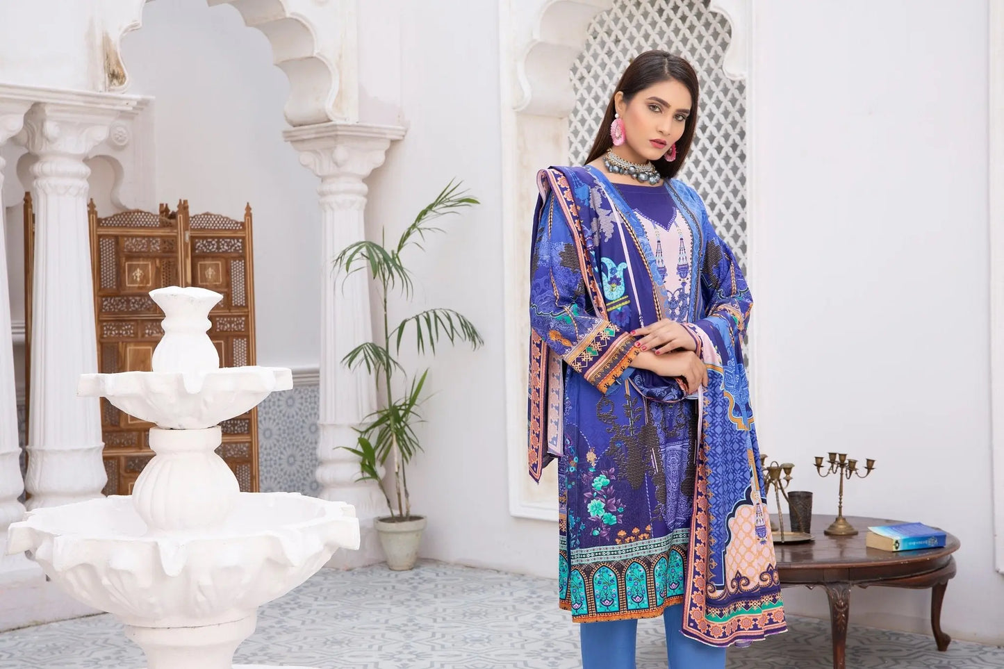 IshDeena Pakistani Linen Salwar Kameez Indian Dresses for Women Ready to Wear 3 Pieces - IshDeena