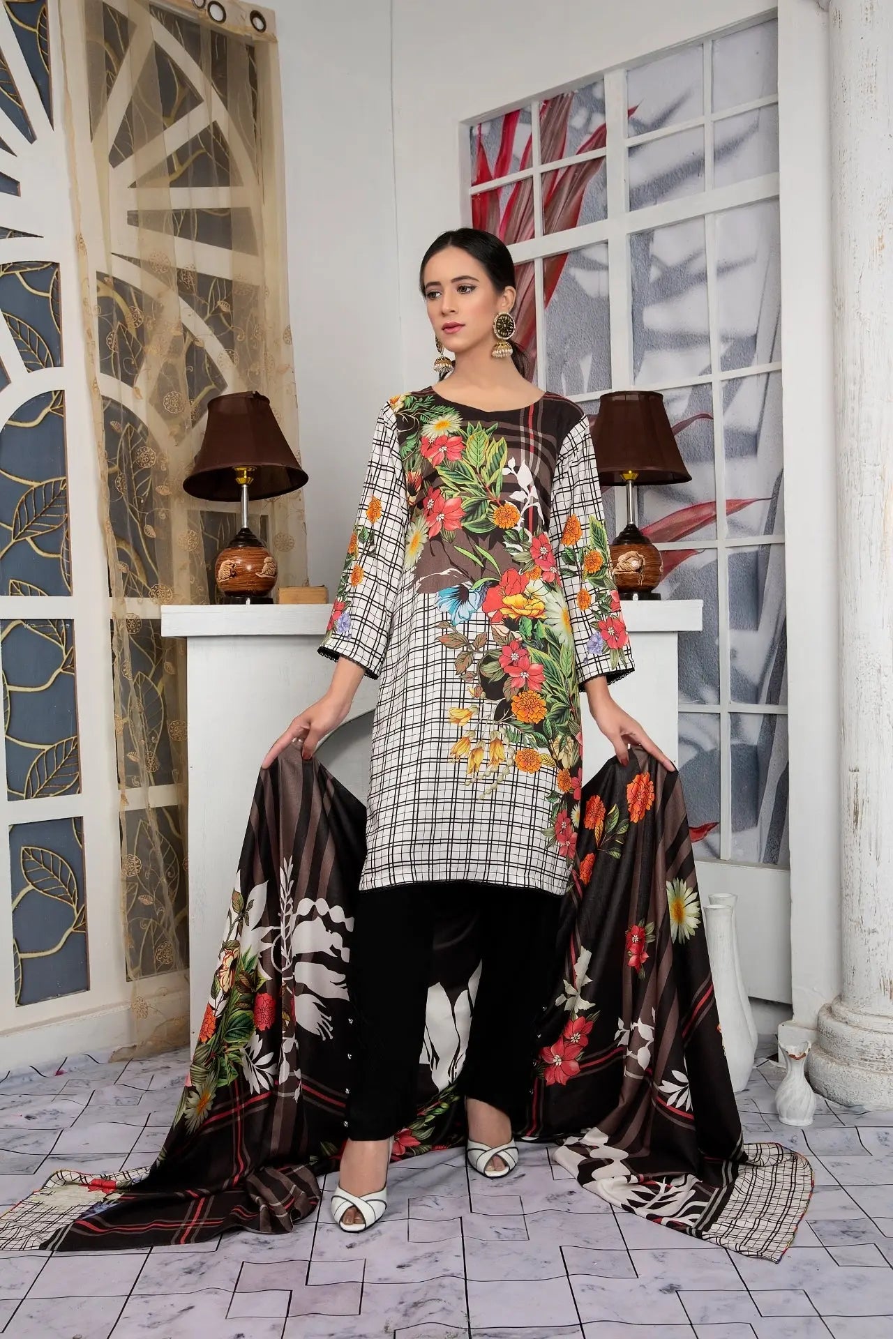 IshDeena Pakistani Linen Salwar Kameez Indian Dresses for Women Ready to Wear 3 Pieces - IshDeena