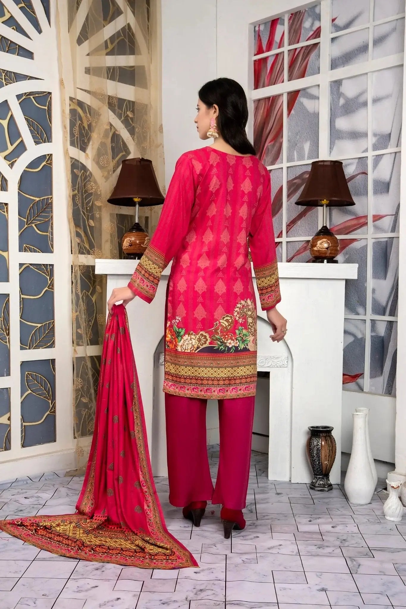 IshDeena Pakistani Linen Salwar Kameez Indian Dresses for Women Ready to Wear 3 Pieces - IshDeena