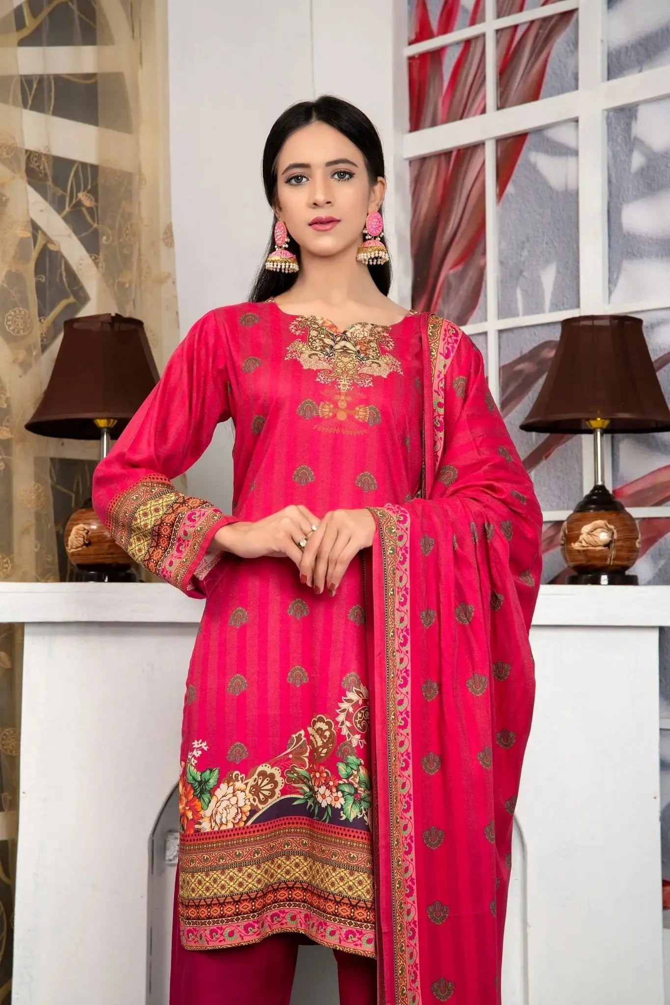 IshDeena Pakistani Linen Salwar Kameez Indian Dresses for Women Ready to Wear 3 Pieces - IshDeena