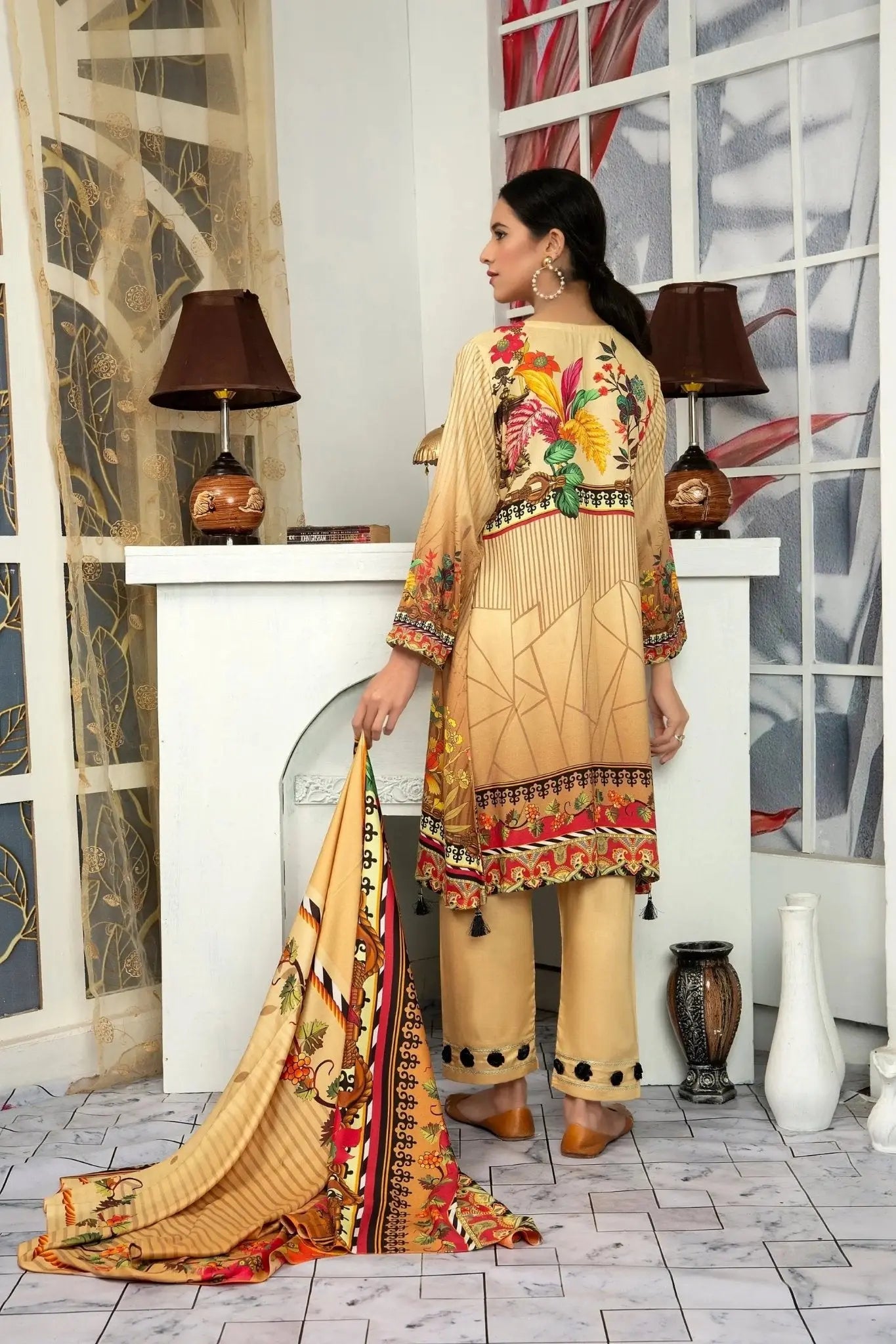 IshDeena Pakistani Linen Salwar Kameez Indian Dresses for Women Ready to Wear 3 Pieces - IshDeena