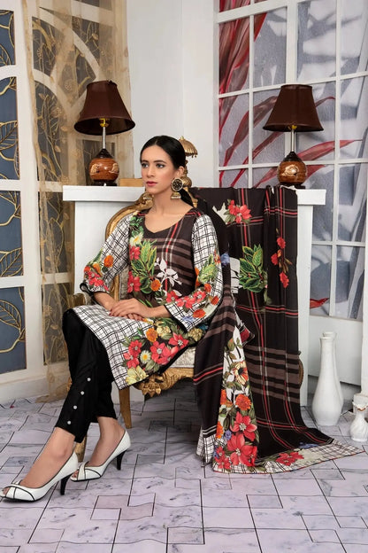 IshDeena Pakistani Linen Salwar Kameez Indian Dresses for Women Ready to Wear 3 Pieces - IshDeena