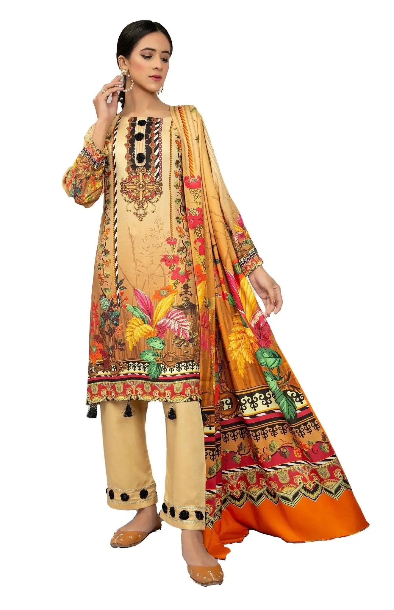 IshDeena Pakistani Linen Salwar Kameez Indian Dresses for Women Ready to Wear 3 Pieces - IshDeena