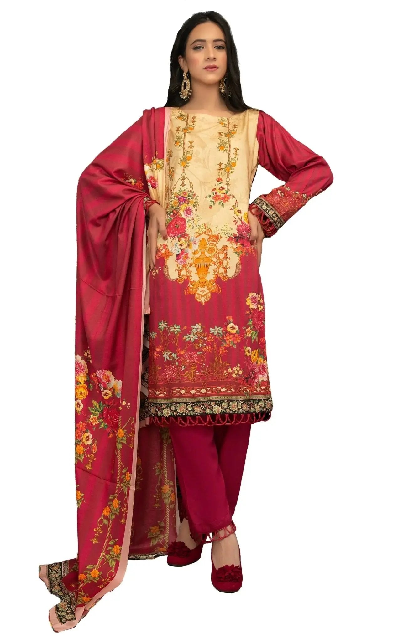 IshDeena Pakistani Linen Salwar Kameez Indian Dresses for Women Ready to Wear 3 Pieces - IshDeena