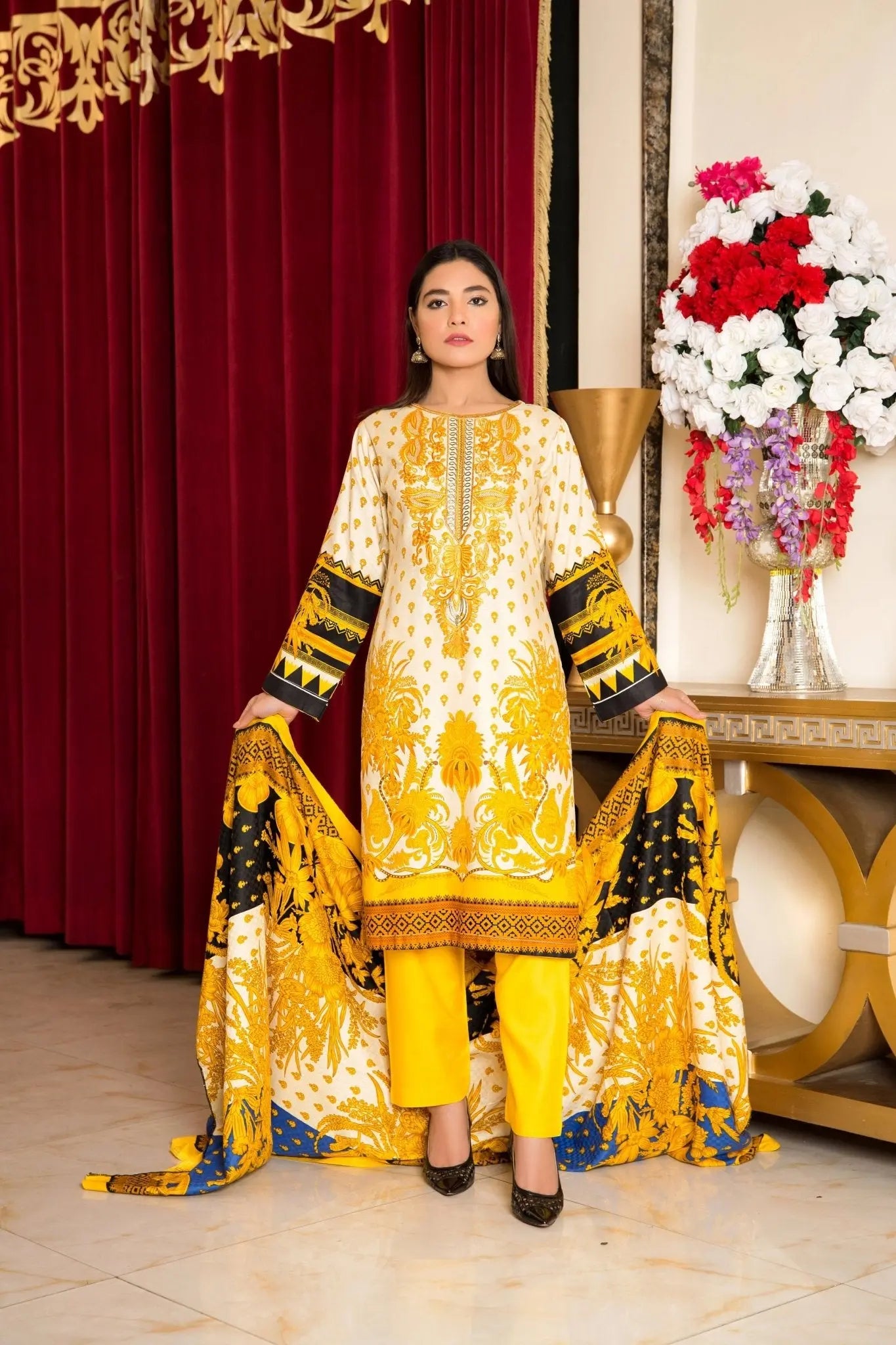 IshDeena Pakistani Salwar Kameez Indian Dresses for Women Ready to Wear Embroider Merino - IshDeena