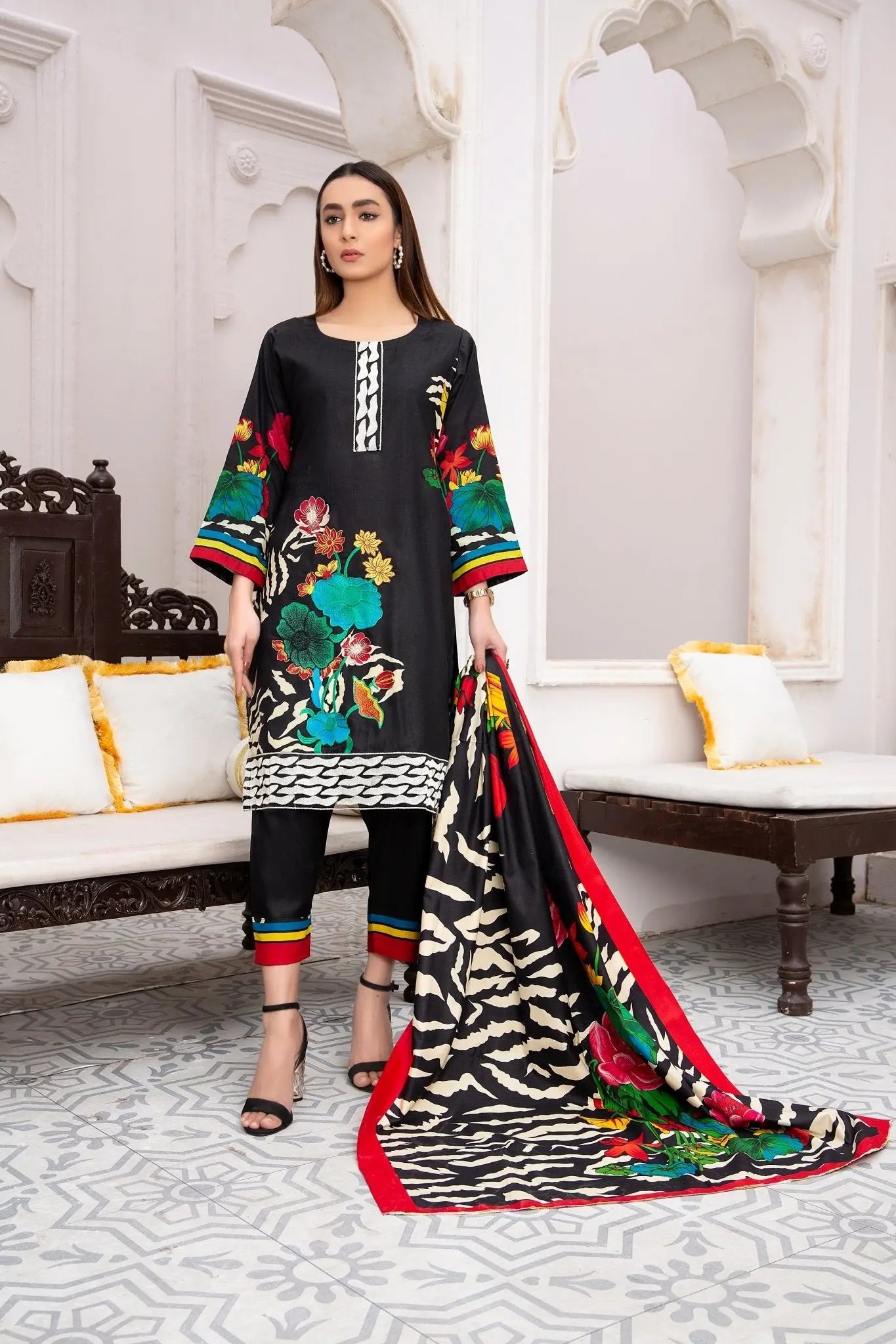 IshDeena Pakistani Salwar Kameez Indian Dresses for Women Ready to Wear Embroider Merino - IshDeena