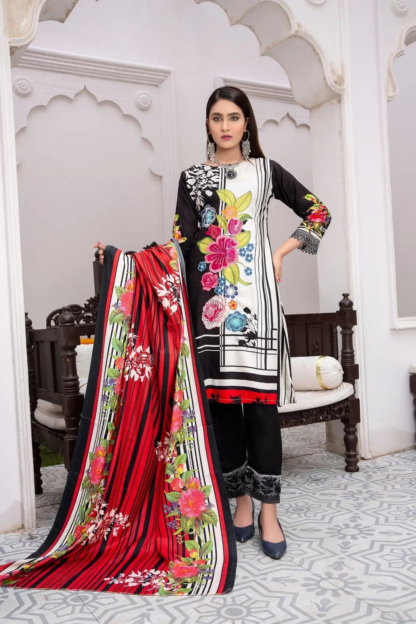 IshDeena Pakistani Salwar Kameez Indian Dresses for Women Ready to Wear Embroider Merino - IshDeena