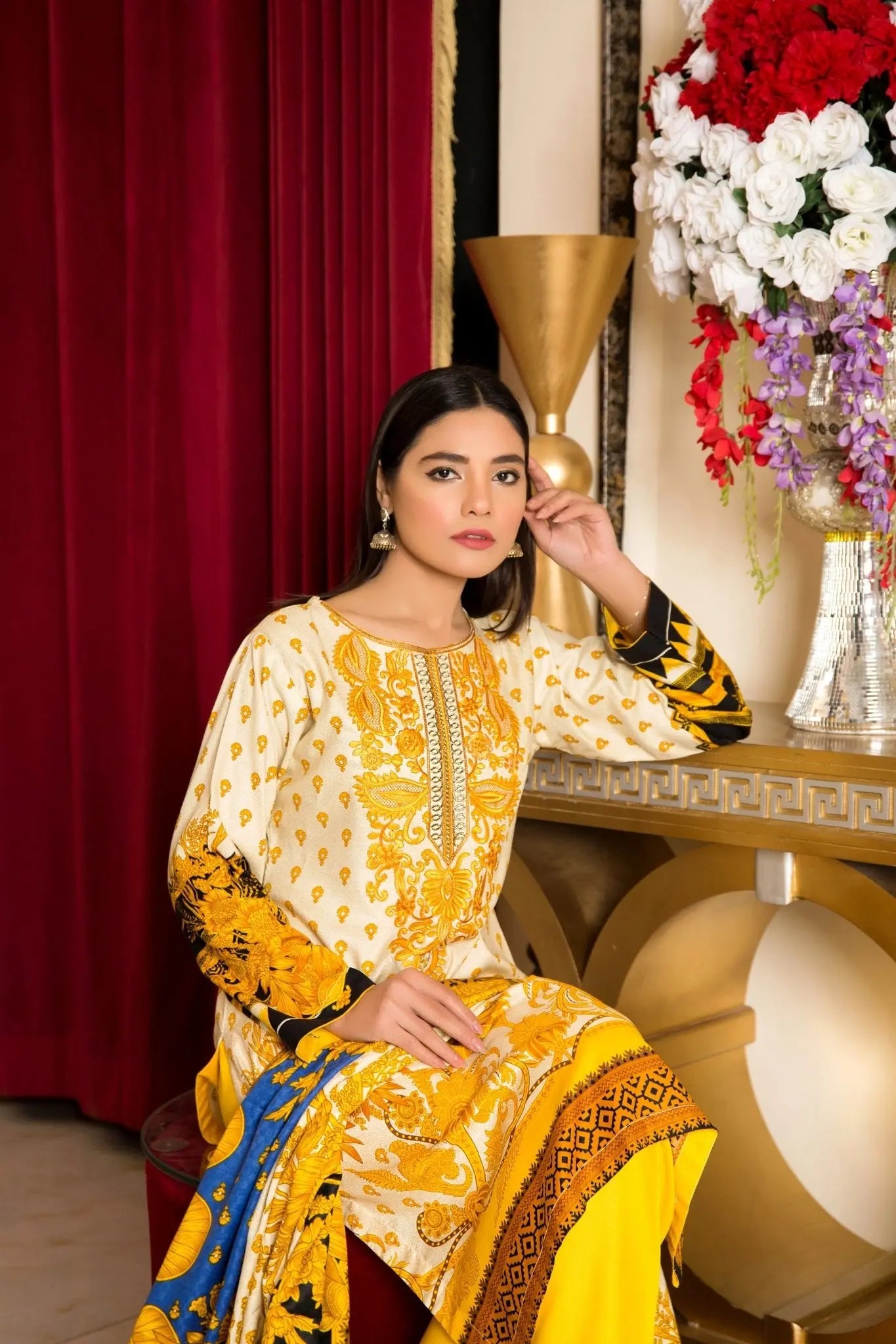 IshDeena Pakistani Salwar Kameez Indian Dresses for Women Ready to Wear Embroider Merino - IshDeena