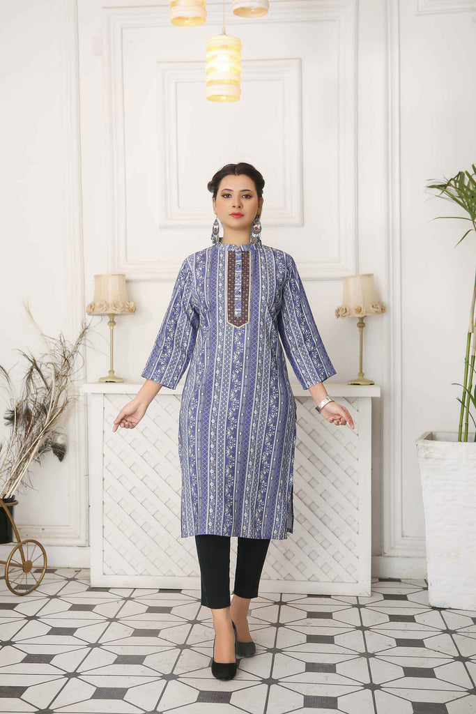 Kurtis for Women Linen Printed Long Style | Buy Online USA – IshDeena