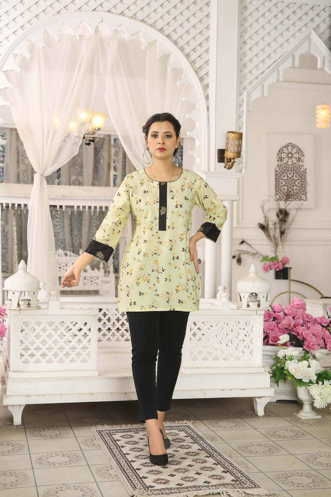 Kurtis for Women Linen Printed Short Style | Buy Online USA – IshDeena