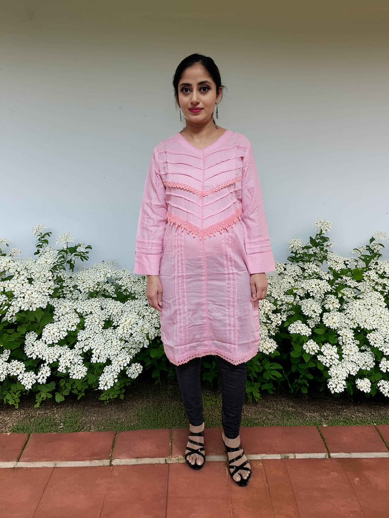 Pink Georgette Kurti for Women | Buy Online USA – IshDeena