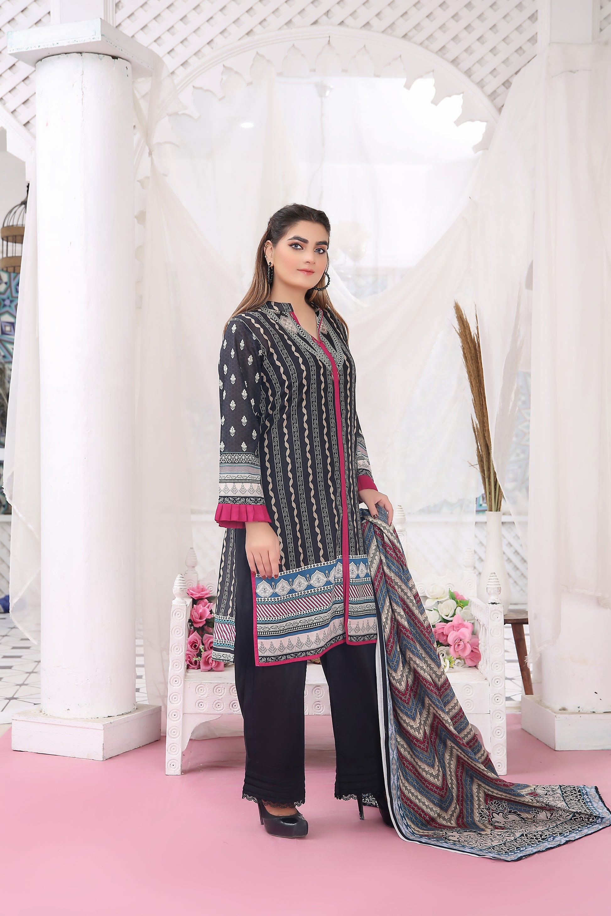 IshDeena Indian Dresses for Women Eid Wear Pakistani Salwar Kameez Suit Ready to Wear Cotton (M-3XL) New 2025V18AZ0523S1ID10