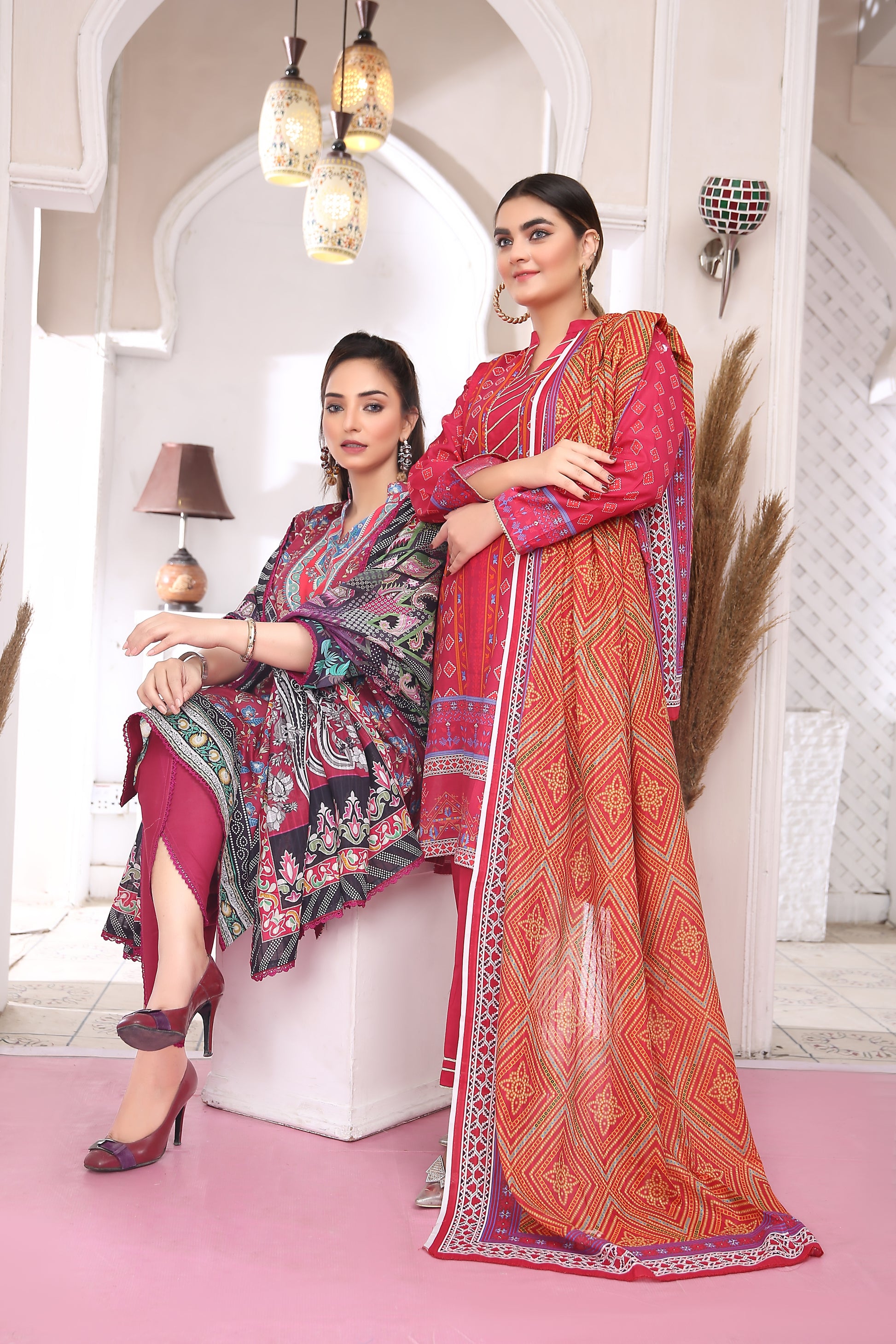 IshDeena Indian Dresses for Women Eid Wear Pakistani Salwar Kameez Suit Ready to Wear Cotton (M-3XL) New 2025V18AZ0523S1ID8