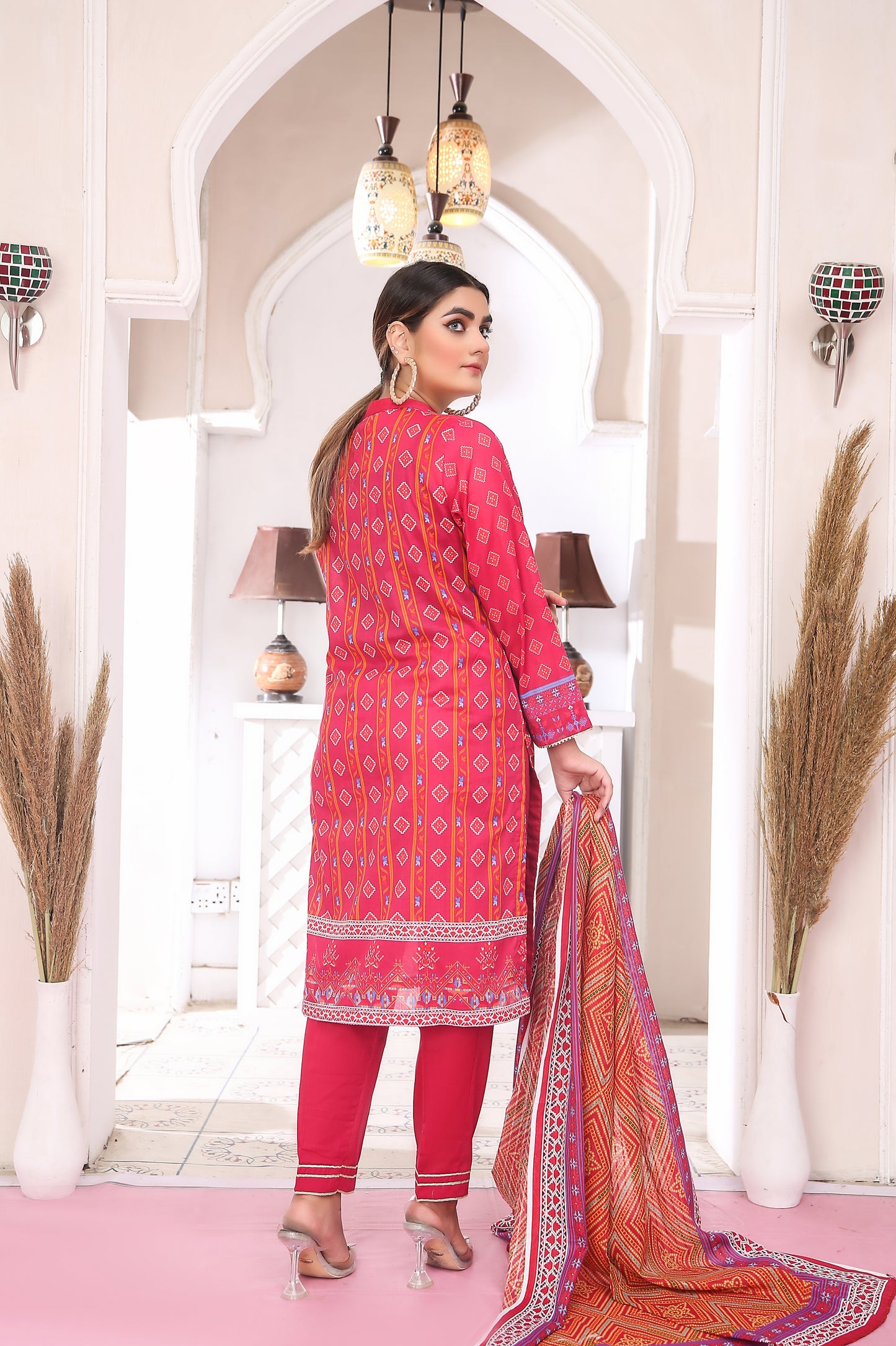 IshDeena Indian Dresses for Women Eid Wear Pakistani Salwar Kameez Suit Ready to Wear Cotton (M-3XL) New 2025V18AZ0523S1ID8