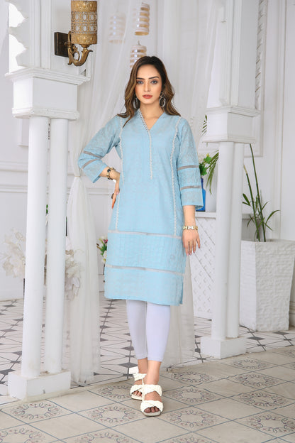 IshDeena Indian Chikankari Kurtis for Women Indian Pakistani Style Cotton Long Kurta Kameez Tunics Tops for Jeans & LeggingsV31SE0423S1ID1