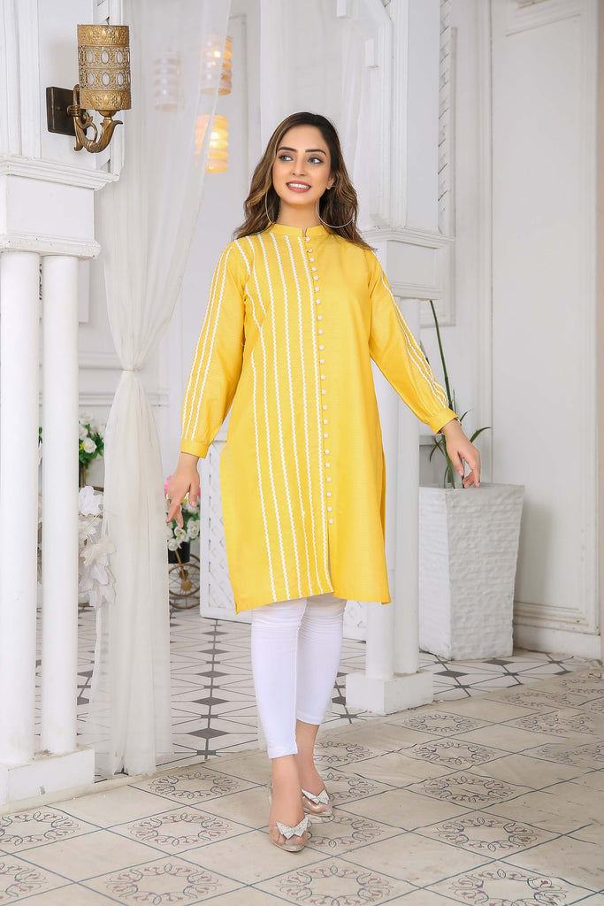 Kurtis for Women Cotton Doriya Lace Work | Buy Online USA – IshDeena