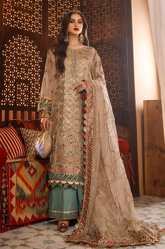 MBROIDERED - Off White with Sea Green High Value IshDeena
