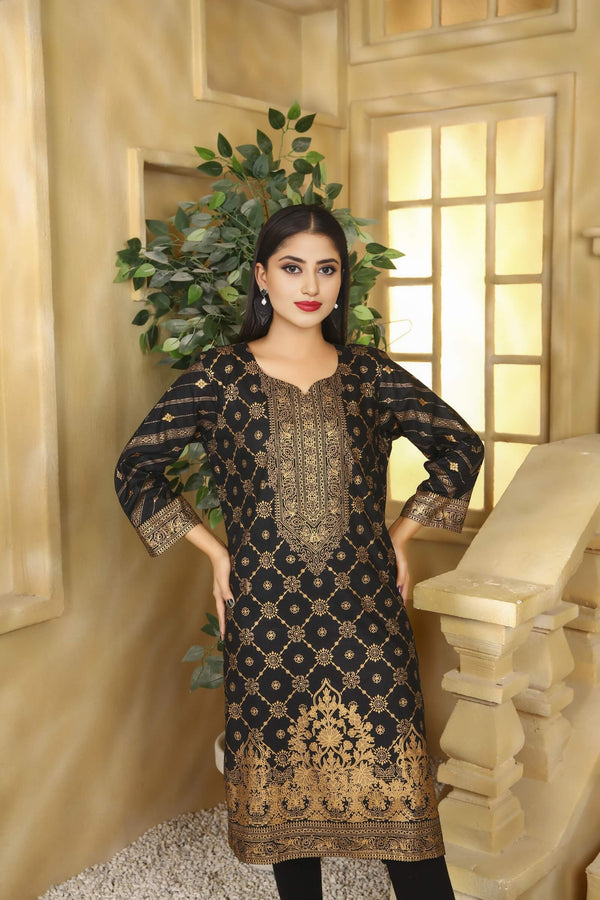 Indian Kurti for Women – Black & Gold Festive Wear | Buy Online USA – IshDeena - IshDeena