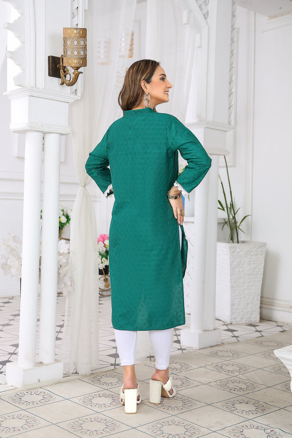 IshDeena Indian Chikankari Kurtis for Women Indian Pakistani Style Cotton Long Kurta Kameez Tunics Tops for Jeans & LeggingsV31SE0423S1ID2