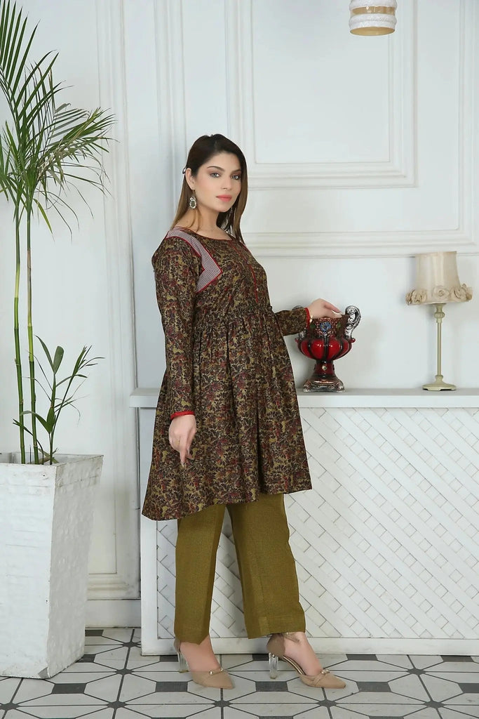 IshDeena Indian Kurta Set for Women - Dhanak Fabric, 2-Piece Printed Kurta Set, Casual & Festive, M-3XL, Office & Plus Size - IshDeena