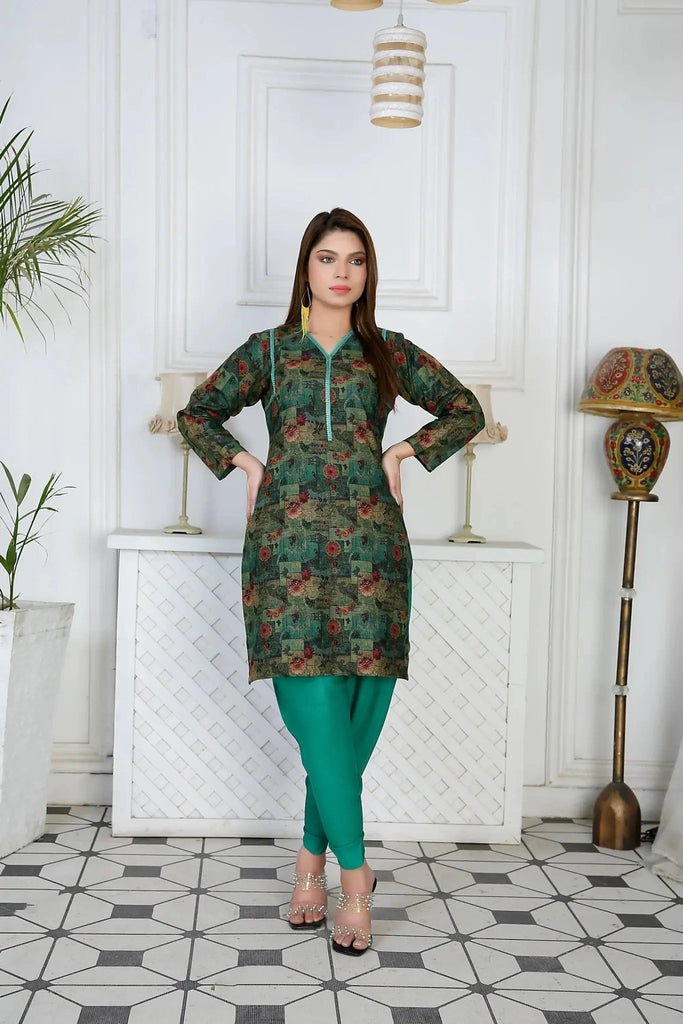 IshDeena Indian Kurta Set for Women - Dhanak Fabric, 2-Piece Printed Kurta Set, Casual & Festive, M-3XL, Office & Plus Size - IshDeena