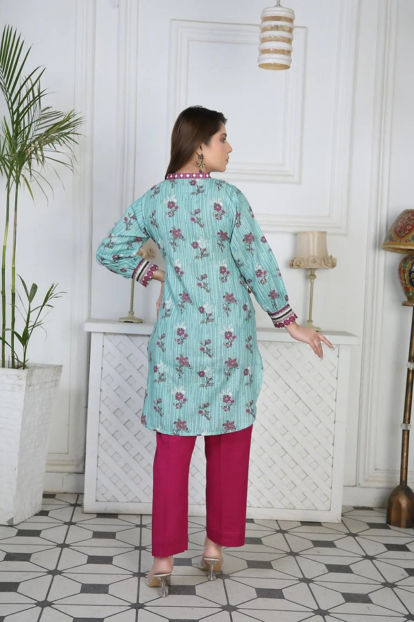 IshDeena Indian Kurta Set for Women: Khadi Fabric, Casual & Festive, 2-Piece Printed Kurta, Office Wear Plus Size M-3XL - IshDeena