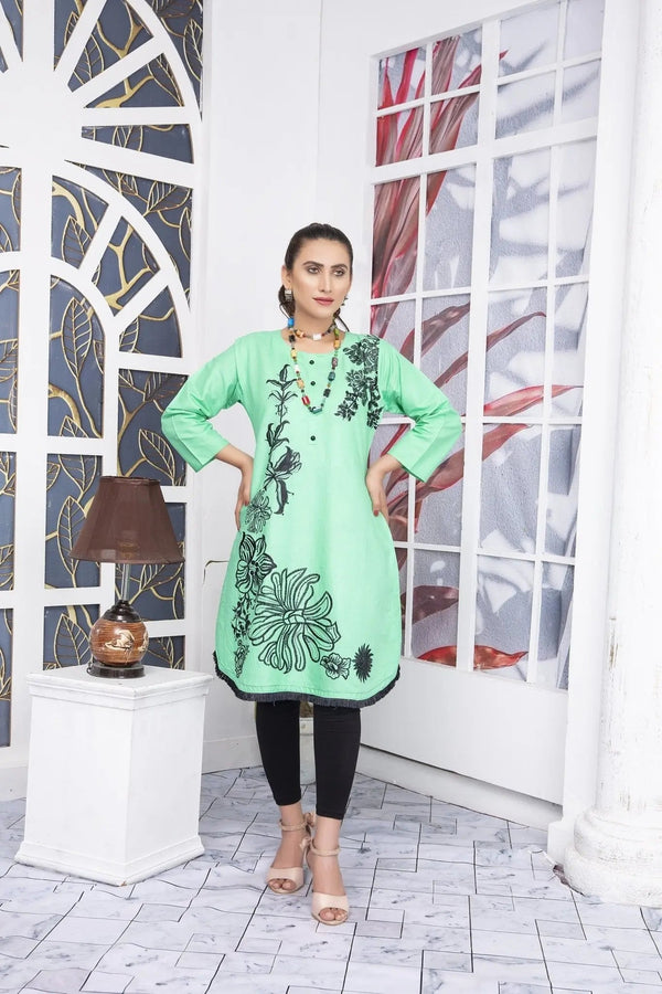 IshDeena Indian Kurtis for Women Indian Style Cotton Tunics Womens Tops Summer Embroidered - IshDeena