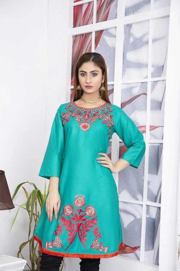 IshDeena Indian Kurtis for Women Indian Style Cotton Tunics Womens Tops Summer Embroidered - IshDeena