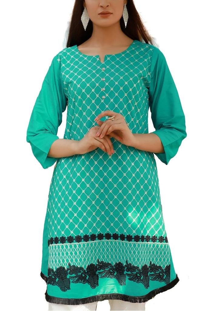 IshDeena Indian Kurtis for Women Indian Style Cotton Tunics Womens Tops Summer Embroidered - IshDeena