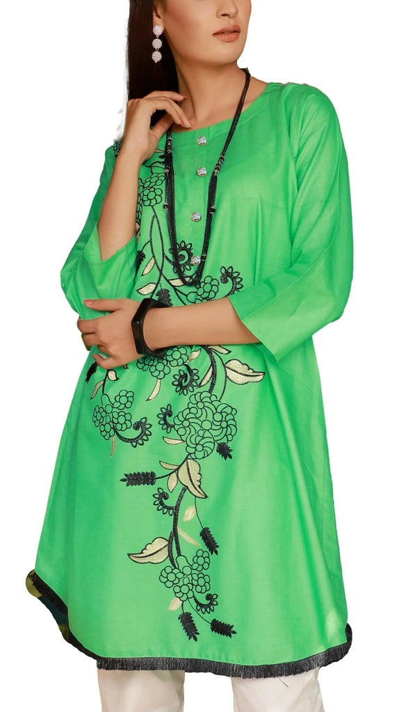 IshDeena Indian Kurtis for Women Indian Style Cotton Tunics Womens Tops Summer Embroidered - IshDeena