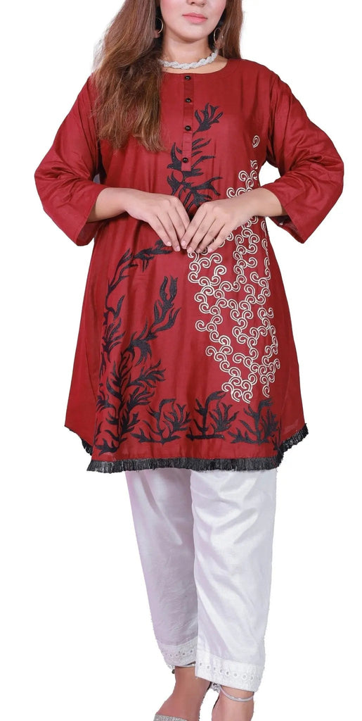 IshDeena Indian Kurtis for Women Indian Style Cotton Tunics Womens Tops Summer Embroidered - IshDeena