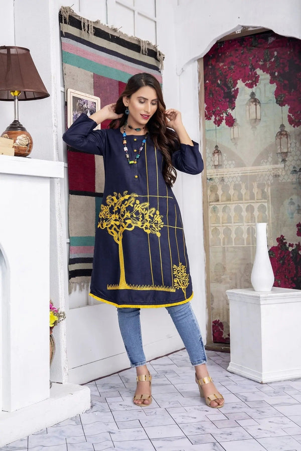 IshDeena Indian Kurtis for Women Indian Style Cotton Tunics Womens Tops Summer Embroidered - IshDeena