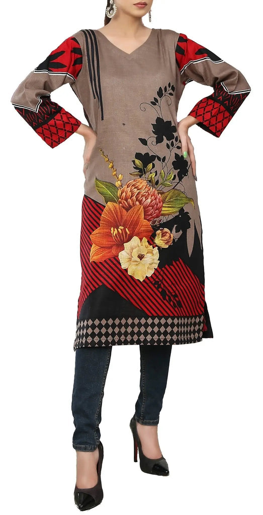 IshDeena Indian Kurtis for Women Pakistani Kurtis for Women Indian Style Long Khaddar - IshDeena