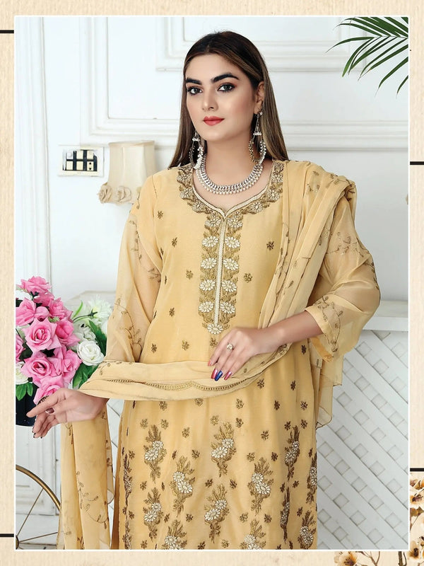 IshDeena Pakistani Dresses for Women Party Wear - Indian Salwar Kameez Suit, Wedding-Ready Chiffon Embroidered 3-Piece Outfit - IshDeena