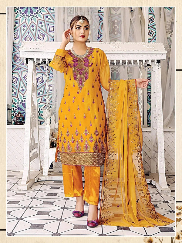 IshDeena Pakistani Dresses for Women Party Wear - Indian Salwar Kameez Suit, Wedding-Ready Chiffon Embroidered 3-Piece Outfit - IshDeena