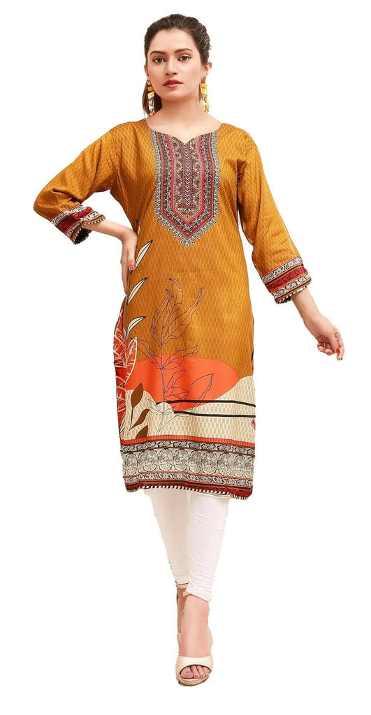 IshDeena Pakistani Indian Kurtis for Women Indian Style M to Plus Size Soft Linen Fabric - IshDeena