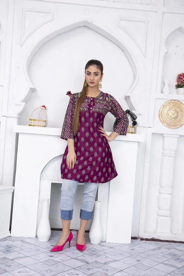 IshDeena Pakistani Kurtis for women Indian Style Cotton Tunics Womens Tops Printed Lawn - IshDeena