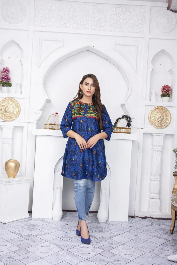 IshDeena Pakistani Kurtis for women Indian Style Cotton Tunics Womens Tops Printed Lawn - IshDeena