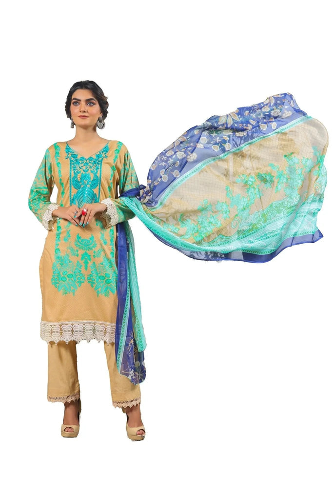 IshDeena Pakistani Lawn Salwar Kameez Indian Dresses for Women Ready to Wear Embroidered - IshDeena