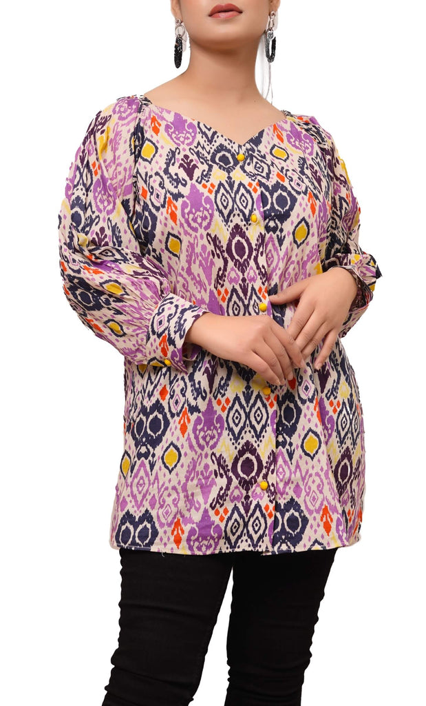 Women's Ikat Print Cotton Kurti for Women | Buy Online USA – IshDeena - IshDeena