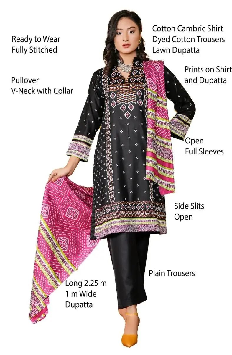 IshDeena Cotton Cambric Pakistani Salwar Kameez Women Dresses - Kapaas Collection - IshDeena