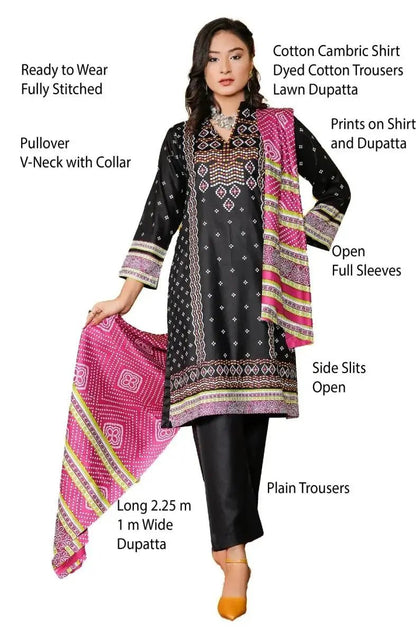 IshDeena Cotton Cambric Pakistani Salwar Kameez Women Dresses - Kapaas Collection - IshDeena