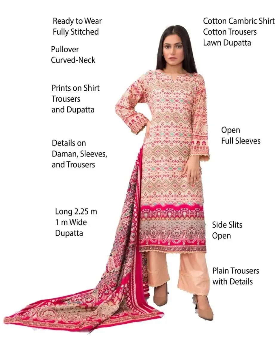 IshDeena Cotton Cambric Salwar Kameez Indian Pakistani Women Dresses - Kapaas Collection - IshDeena