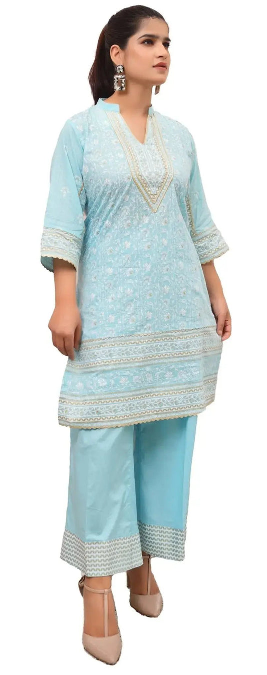 IshDeena Indian Kurta Set for Women: Cotton Fabric, Casual & Festive, 2-Piece Printed Kurta, Office Wear Plus Size M-3XL - IshDeena