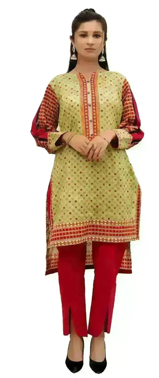 IshDeena Indian Kurta Set for Women: Cotton Fabric, Casual & Festive, 2-Piece Printed Kurta, Office Wear Plus Size M-3XL - IshDeena